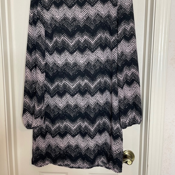 Maurice long-sleeve dress chevron black print - Picture 3 of 5